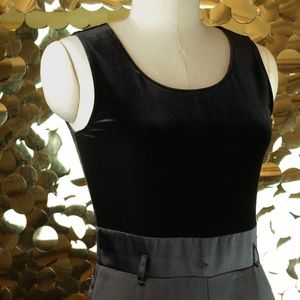 John Roberts Black Velvet Tuxedo Jumpsuit